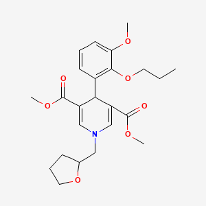 molecular formula C24H31NO7 B4164123 dimethyl 4-(3-methoxy-2-propoxyphenyl)-1-(tetrahydro-2-furanylmethyl)-1,4-dihydro-3,5-pyridinedicarboxylate 