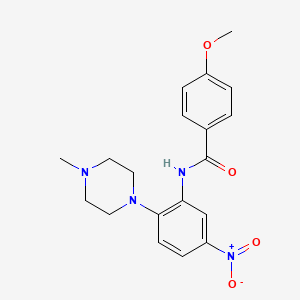 molecular formula C19H22N4O4 B4164132 4-methoxy-N-[2-(4-methyl-1-piperazinyl)-5-nitrophenyl]benzamide 