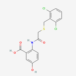 2-({[(2,6-dichlorobenzyl)thio]acetyl}amino)-5-hydroxybenzoic acid
