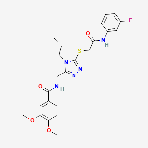 molecular formula C23H24FN5O4S B4164154 N-{[4-allyl-5-({2-[(3-fluorophenyl)amino]-2-oxoethyl}thio)-4H-1,2,4-triazol-3-yl]methyl}-3,4-dimethoxybenzamide 