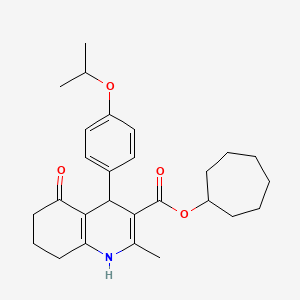 molecular formula C27H35NO4 B4164179 cycloheptyl 4-(4-isopropoxyphenyl)-2-methyl-5-oxo-1,4,5,6,7,8-hexahydro-3-quinolinecarboxylate 