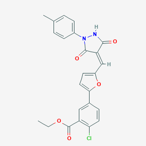 Ethyl 2-chloro-5-(5-{[1-(4-methylphenyl)-3,5-dioxo-4-pyrazolidinylidene]methyl}-2-furyl)benzoate