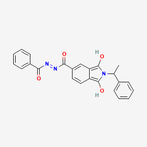 molecular formula C24H19N3O4 B4164183 N'-benzoyl-1,3-dioxo-2-(1-phenylethyl)-5-isoindolinecarbohydrazide 