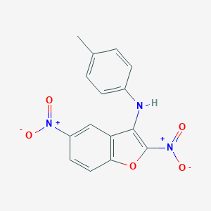 molecular formula C15H11N3O5 B416419 N-(4-methylphenyl)-2,5-dinitro-1-benzofuran-3-amine 