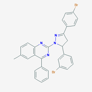 2-(5-(3-bromophenyl)-3-(4-bromophenyl)-4,5-dihydro-1H-pyrazol-1-yl)-6-methyl-4-phenylquinazoline