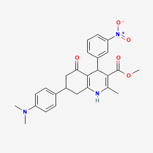 molecular formula C26H27N3O5 B4164216 methyl 7-[4-(dimethylamino)phenyl]-2-methyl-4-(3-nitrophenyl)-5-oxo-1,4,5,6,7,8-hexahydro-3-quinolinecarboxylate 