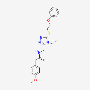 molecular formula C22H26N4O3S B4164261 N-({4-ethyl-5-[(2-phenoxyethyl)thio]-4H-1,2,4-triazol-3-yl}methyl)-2-(4-methoxyphenyl)acetamide 