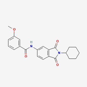 molecular formula C22H22N2O4 B4164281 N-(2-cyclohexyl-1,3-dioxo-2,3-dihydro-1H-isoindol-5-yl)-3-methoxybenzamide 