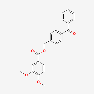 molecular formula C23H20O5 B4164288 4-benzoylbenzyl 3,4-dimethoxybenzoate 