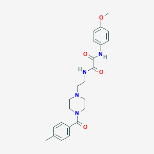 molecular formula C23H28N4O4 B416432 N~1~-(4-methoxyphenyl)-N~2~-{2-[4-(4-methylbenzoyl)-1-piperazinyl]ethyl}ethanediamide 