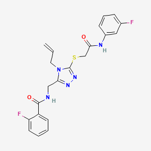 N-{[4-allyl-5-({2-[(3-fluorophenyl)amino]-2-oxoethyl}thio)-4H-1,2,4-triazol-3-yl]methyl}-2-fluorobenzamide