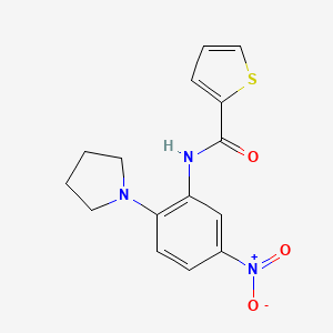 molecular formula C15H15N3O3S B4164350 N-[5-nitro-2-(1-pyrrolidinyl)phenyl]-2-thiophenecarboxamide 