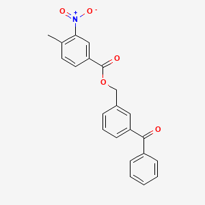 molecular formula C22H17NO5 B4164362 3-benzoylbenzyl 4-methyl-3-nitrobenzoate 