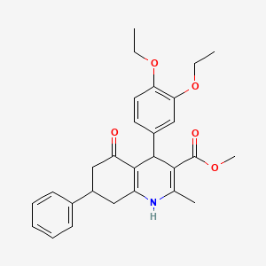 methyl 4-(3,4-diethoxyphenyl)-2-methyl-5-oxo-7-phenyl-1,4,5,6,7,8-hexahydro-3-quinolinecarboxylate
