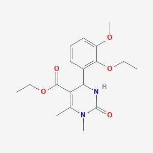 molecular formula C18H24N2O5 B4164369 ethyl 4-(2-ethoxy-3-methoxyphenyl)-1,6-dimethyl-2-oxo-1,2,3,4-tetrahydro-5-pyrimidinecarboxylate 