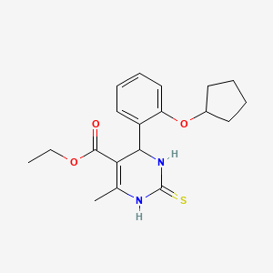 ethyl 4-[2-(cyclopentyloxy)phenyl]-6-methyl-2-thioxo-1,2,3,4-tetrahydro-5-pyrimidinecarboxylate