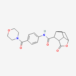 N-[4-(4-morpholinylcarbonyl)phenyl]-5-oxo-4-oxatricyclo[4.2.1.0~3,7~]nonane-9-carboxamide