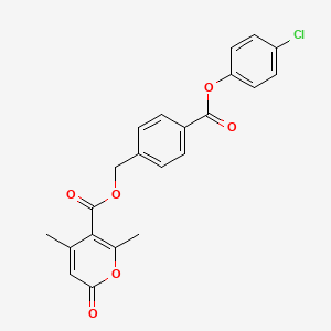 molecular formula C22H17ClO6 B4164381 4-[(4-chlorophenoxy)carbonyl]benzyl 4,6-dimethyl-2-oxo-2H-pyran-5-carboxylate 