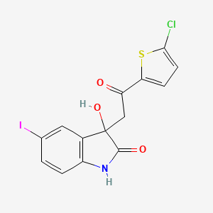 3-[2-(5-chloro-2-thienyl)-2-oxoethyl]-3-hydroxy-5-iodo-1,3-dihydro-2H-indol-2-one