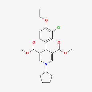 molecular formula C22H26ClNO5 B4164398 dimethyl 4-(3-chloro-4-ethoxyphenyl)-1-cyclopentyl-1,4-dihydro-3,5-pyridinedicarboxylate 