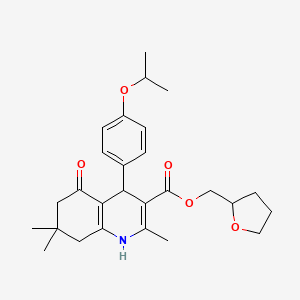 tetrahydro-2-furanylmethyl 4-(4-isopropoxyphenyl)-2,7,7-trimethyl-5-oxo-1,4,5,6,7,8-hexahydro-3-quinolinecarboxylate