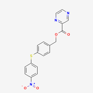 molecular formula C18H13N3O4S B4164423 4-[(4-nitrophenyl)thio]benzyl 2-pyrazinecarboxylate 