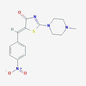 molecular formula C15H16N4O3S B416444 5-{4-nitrobenzylidene}-2-(4-methyl-1-piperazinyl)-1,3-thiazol-4(5H)-one 