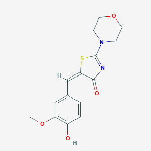 molecular formula C15H16N2O4S B416445 2-Morpholino-5-(3-methoxy-4-hydroxybenzylidene)-2-thiazoline-4-one 