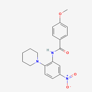 molecular formula C19H21N3O4 B4164461 4-methoxy-N-[5-nitro-2-(1-piperidinyl)phenyl]benzamide 