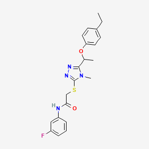 2-({5-[1-(4-ethylphenoxy)ethyl]-4-methyl-4H-1,2,4-triazol-3-yl}thio)-N-(3-fluorophenyl)acetamide