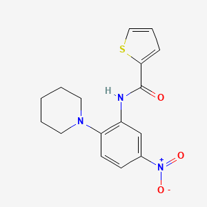 molecular formula C16H17N3O3S B4164488 N-[5-nitro-2-(1-piperidinyl)phenyl]-2-thiophenecarboxamide 