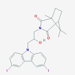 molecular formula C25H26I2N2O3 B416449 3-[3-(3,6-diiodo-9H-carbazol-9-yl)-2-hydroxypropyl]-1,8,8-trimethyl-3-azabicyclo[3.2.1]octane-2,4-dione 