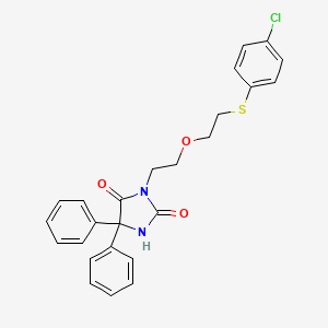 molecular formula C25H23ClN2O3S B4164512 3-(2-{2-[(4-chlorophenyl)thio]ethoxy}ethyl)-5,5-diphenyl-2,4-imidazolidinedione 