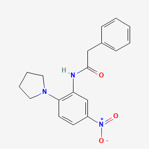 molecular formula C18H19N3O3 B4164516 N-[5-nitro-2-(1-pyrrolidinyl)phenyl]-2-phenylacetamide 