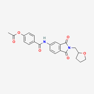 molecular formula C22H20N2O6 B4164539 4-({[1,3-dioxo-2-(tetrahydro-2-furanylmethyl)-2,3-dihydro-1H-isoindol-5-yl]amino}carbonyl)phenyl acetate 