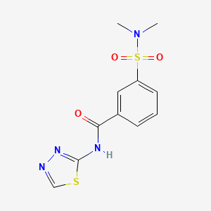 molecular formula C11H12N4O3S2 B4164544 3-[(dimethylamino)sulfonyl]-N-1,3,4-thiadiazol-2-ylbenzamide 