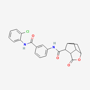 molecular formula C22H19ClN2O4 B4164598 N-(3-{[(2-chlorophenyl)amino]carbonyl}phenyl)-5-oxo-4-oxatricyclo[4.2.1.0~3,7~]nonane-9-carboxamide 