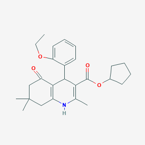 molecular formula C26H33NO4 B416463 Cyclopentyl 4-(2-ethoxyphenyl)-2,7,7-trimethyl-5-oxo-1,4,5,6,7,8-hexahydroquinoline-3-carboxylate 
