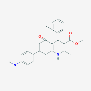 molecular formula C27H30N2O3 B4164639 methyl 7-[4-(dimethylamino)phenyl]-2-methyl-4-(2-methylphenyl)-5-oxo-1,4,5,6,7,8-hexahydro-3-quinolinecarboxylate 