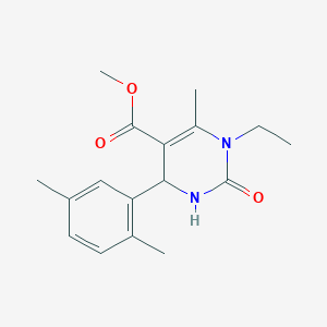 methyl 4-(2,5-dimethylphenyl)-1-ethyl-6-methyl-2-oxo-1,2,3,4-tetrahydro-5-pyrimidinecarboxylate