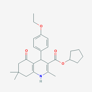 molecular formula C26H33NO4 B416466 Cyclopentyl 4-(4-ethoxyphenyl)-2,7,7-trimethyl-5-oxo-1,4,5,6,7,8-hexahydroquinoline-3-carboxylate 