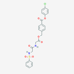 4-[(4-chlorophenoxy)carbonyl]benzyl N-(phenylsulfonyl)glycylglycinate