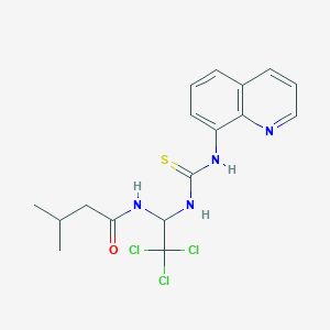 molecular formula C17H19Cl3N4OS B416467 3-Methyl-N-[2,2,2-trichloro-1-(3-quinolin-8-yl-thioureido)-ethyl]-butyramide 