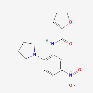 molecular formula C15H15N3O4 B4164686 N-[5-nitro-2-(1-pyrrolidinyl)phenyl]-2-furamide 
