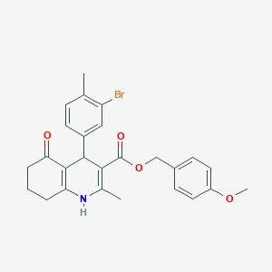 molecular formula C26H26BrNO4 B4164697 4-methoxybenzyl 4-(3-bromo-4-methylphenyl)-2-methyl-5-oxo-1,4,5,6,7,8-hexahydro-3-quinolinecarboxylate 