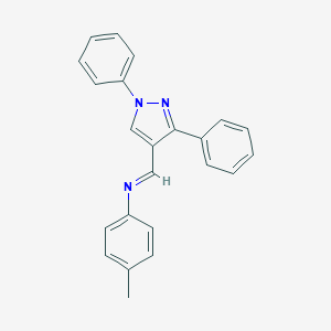 molecular formula C23H19N3 B416470 (1,3-Diphenyl-1H-pyrazol-4-ylmethylene)-p-tolyl-amine CAS No. 1710767-84-2