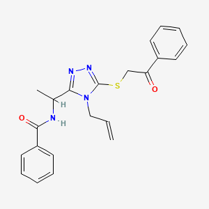molecular formula C22H22N4O2S B4164716 N-(1-{4-allyl-5-[(2-oxo-2-phenylethyl)thio]-4H-1,2,4-triazol-3-yl}ethyl)benzamide 