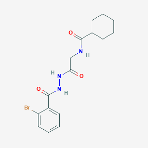 molecular formula C16H20BrN3O3 B4164738 N-{2-[2-(2-bromobenzoyl)hydrazino]-2-oxoethyl}cyclohexanecarboxamide 