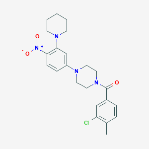 molecular formula C23H27ClN4O3 B4164743 1-(3-chloro-4-methylbenzoyl)-4-[4-nitro-3-(1-piperidinyl)phenyl]piperazine 
