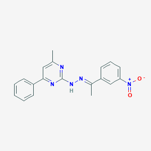 1-{3-Nitrophenyl}ethanone (4-methyl-6-phenyl-2-pyrimidinyl)hydrazone